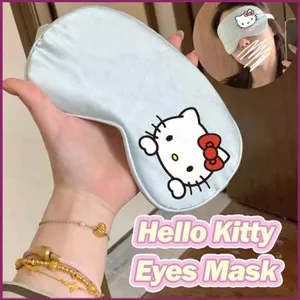 YT4 Phim Hoạt Hình HelloKitty In Mắt Mặt nạ Silk Blackout Eye Mask Mềm Mại Và Thoải Mái Cho Văn Phòng Ngủ