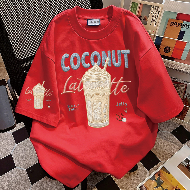 BOOM Áo thun nữ kiểu hàn quốc form rộng tay lỡ cổ tròn cotton Mát-Hè hot trend in cách dễ thương Áo phông form vừaV25