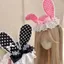 Kẹp tóc tai thỏ ren chấm bi đen trắng phong cách Nhật Bản, phụ kiện lolita mới 260504