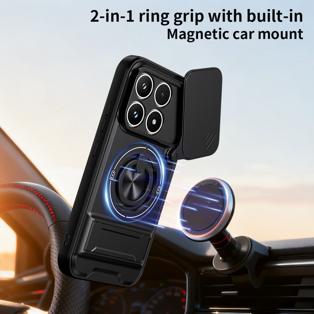 Ốp Điện Thoại Đa Năng Sang Trọng Thích Hợp Cho Xiaomi 17 Pro Max 15 Ultra 14T 15T 5G Dây 360°Giá đỡ vòng có vỏ máy ảnh Vỏ bảo vệ toàn diện chống sốc