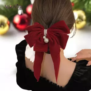 AqToCna Thời Trang Tính Khí Nơ Nhung Kẹp Tóc Cho Nữ Ngọt Ngào Công Chúa Mũ Đội Đầu Ba Của Đầu Kẹp Tóc Năm Mới Phụ Kiện Tóc AqToCna