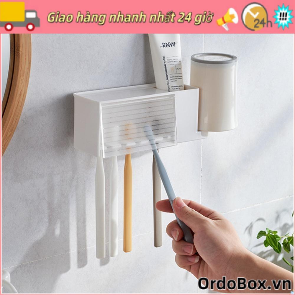 Giá để răng ORDOBOX, Hộp đựng bàn chải đánh răng lưu trữ Viscose, Mặt bàn chống bụi 5 lỗ Phòng tắm sắp xếp phòng tắm Phòng tắm