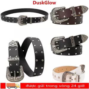 Thắt lưng đinh tán DUSKGLOW, Thắt lưng Punk hợp thời trang Y2k, Thắt lưng khóa chốt đa năng phong cách Gothic cổ điển