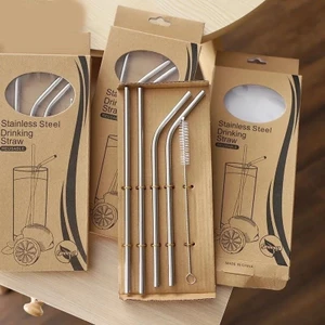 Hộ Gia Đình Thép Không Gỉ 304 Ống Hút Thực Phẩm Lạnh Uống Ống Hút Thân Thiện Với Môi Trường Có Thể Tái Sử Dụng Khuấy Ống Hút Sữa 9UHI