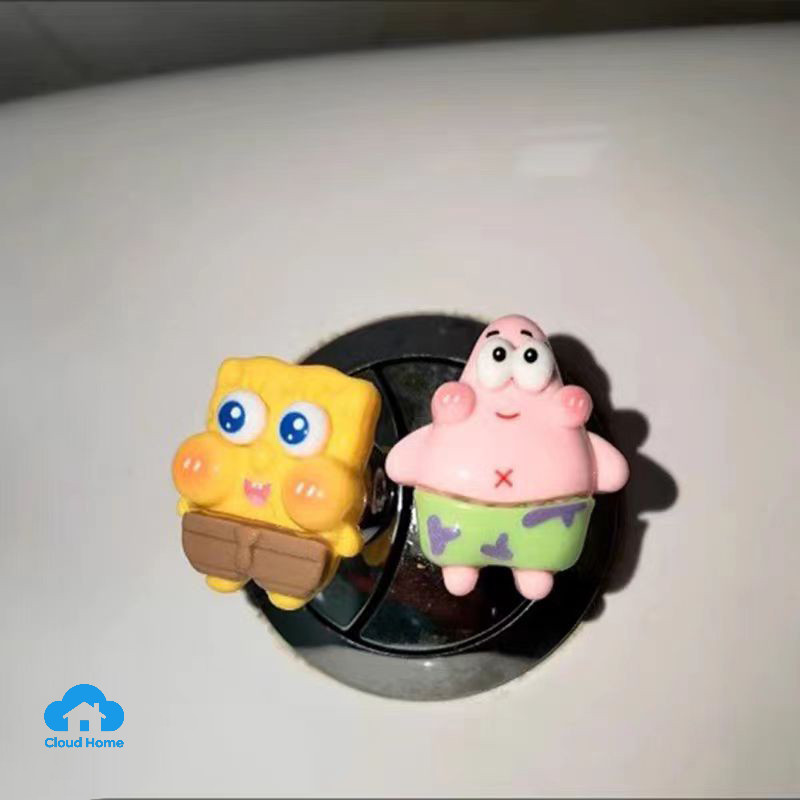 🌤️COD🌤️Spongebob Công Tắc Nhà Vệ Sinh Nút Tủ Tay Nắm Cửa Nhà Vệ Sinh Máy Bơm Nước Nắp Bấm Nút Trang Trí
