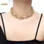 < Honeyba > Punk Phóng Đại Kim Loại Nặng Thi Chain Choker Nelace Nữ Goth Món Quà Trang Sức Đẹp