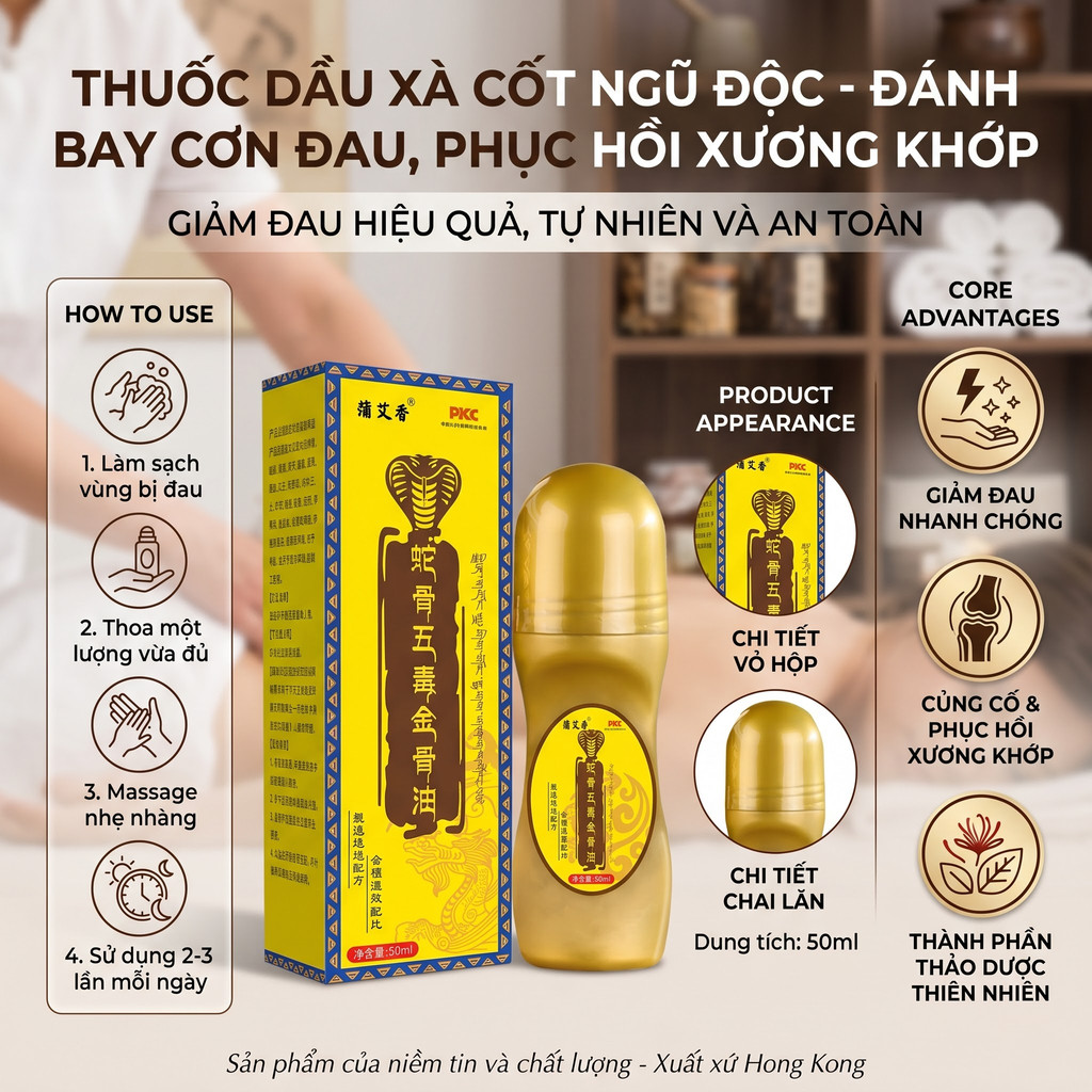 Dầu massage giảm đau nhức xương khớp hiệu quả Giảm tê bì chân tay,tự nhiên,Dầu xoa bóp