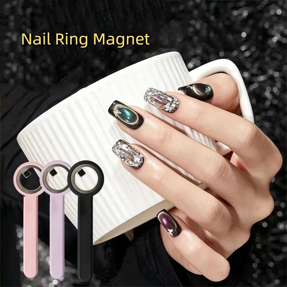 JIMMYCHOOEC Rỗng Nhẫn Mắt Mèo, Tay Cầm Dài Hình Lỗ Đen Rỗng Thanh Tròn, Công Thái Chuyên Nghiệp Mạnh Móng Tay Vòng, Salon