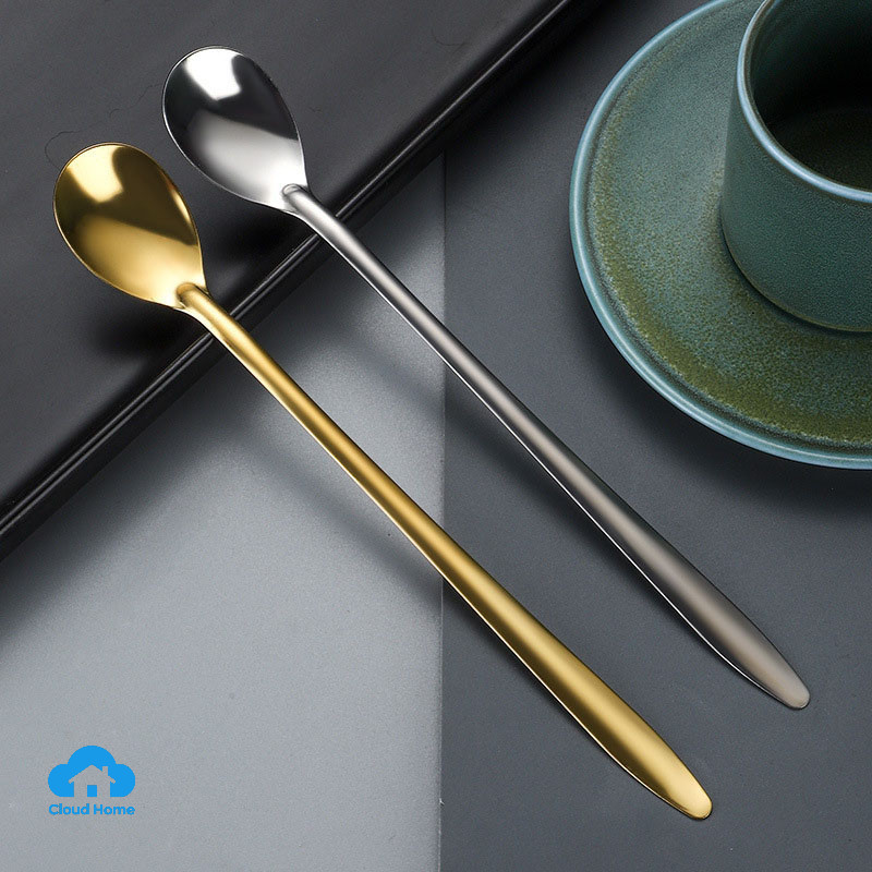 Muỗng mật ong bằng thép không gỉ, muỗng kem cán dài, muỗng gia vị, muỗng khuấy.