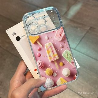 Ốp điện thoại chống sốc trong suốt sáng tạo kem hồng mùa hè Thích hợp cho iPhone 17promax / 14promax / 16 / 13 / 15pro / 12pro / 11 / xs / 14plus Vỏ chống sốc