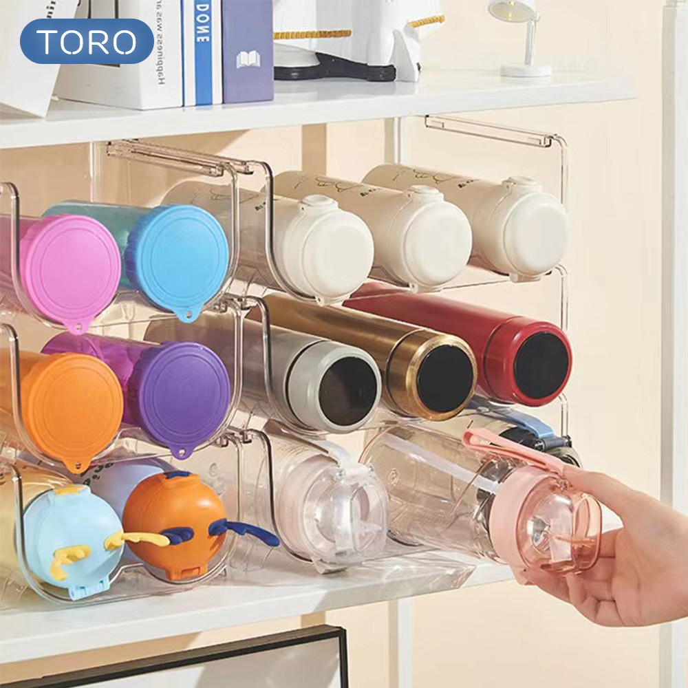 Khay Để Bình Nước HomeMate Nhựa PET Trong Suốt, Kệ Sắp Xếp Bình Nước Chồng Tầng Gọn Gàng
