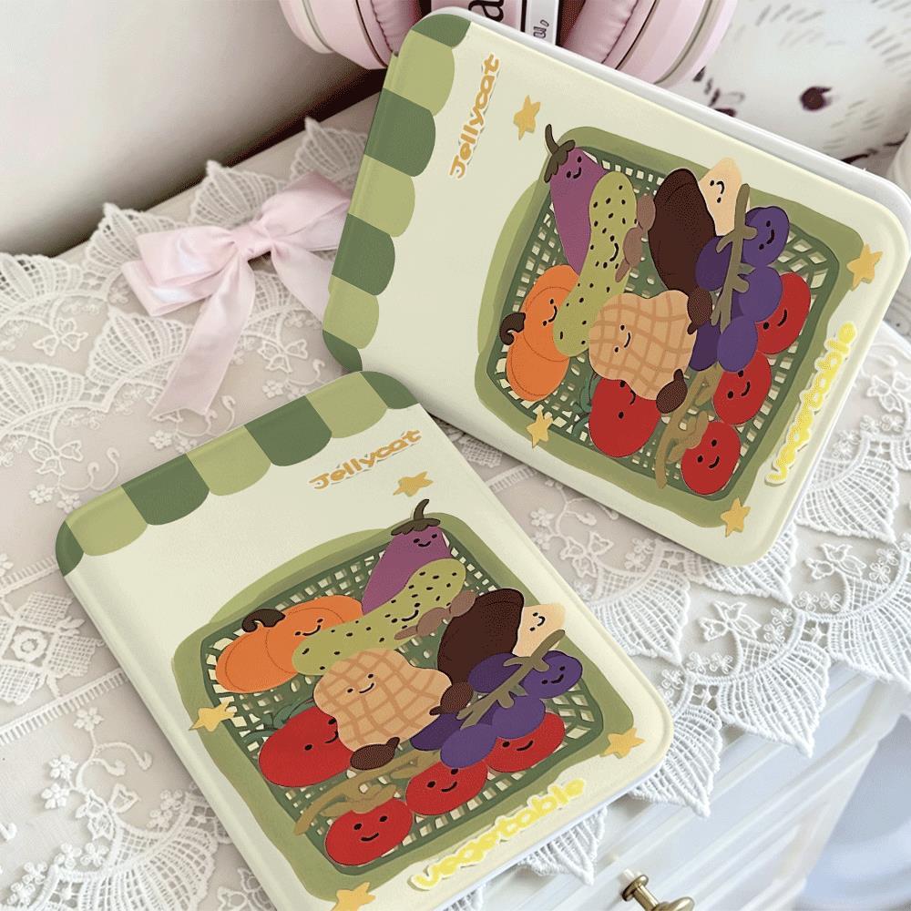 Gương gấp cô gái trái cây vintage thiết kế retro độc đáo