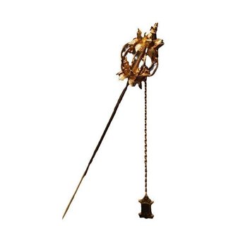 Hanfu Phụ Kiện Sterling Bạc Mạ Vàng Kẹp Tóc Ming Made Di Bun Palace Phong Cách Độc Đáo Chín Vòng Dính Bước Lắc