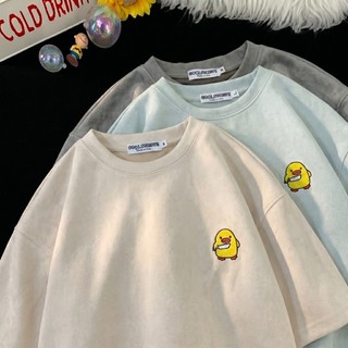 Áo thun Local Brand unisex form boxy slim fit thêu vịt vàng vải nhung Premium Collection pdz02