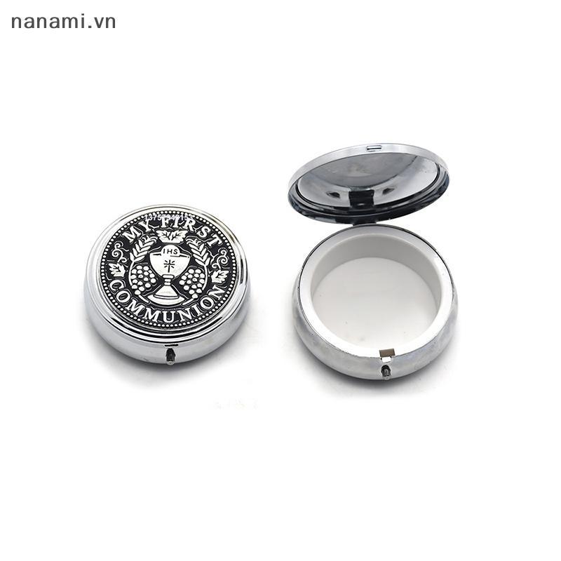 [nanami] Hộp đựng trang sức Chén Thánh bằng kim loại cổ điển Chuỗi Mân Côi Nelaces Người tổ chức Quà tặng tôn giáo Hộp đựng bông tai nhà thờ [VN]