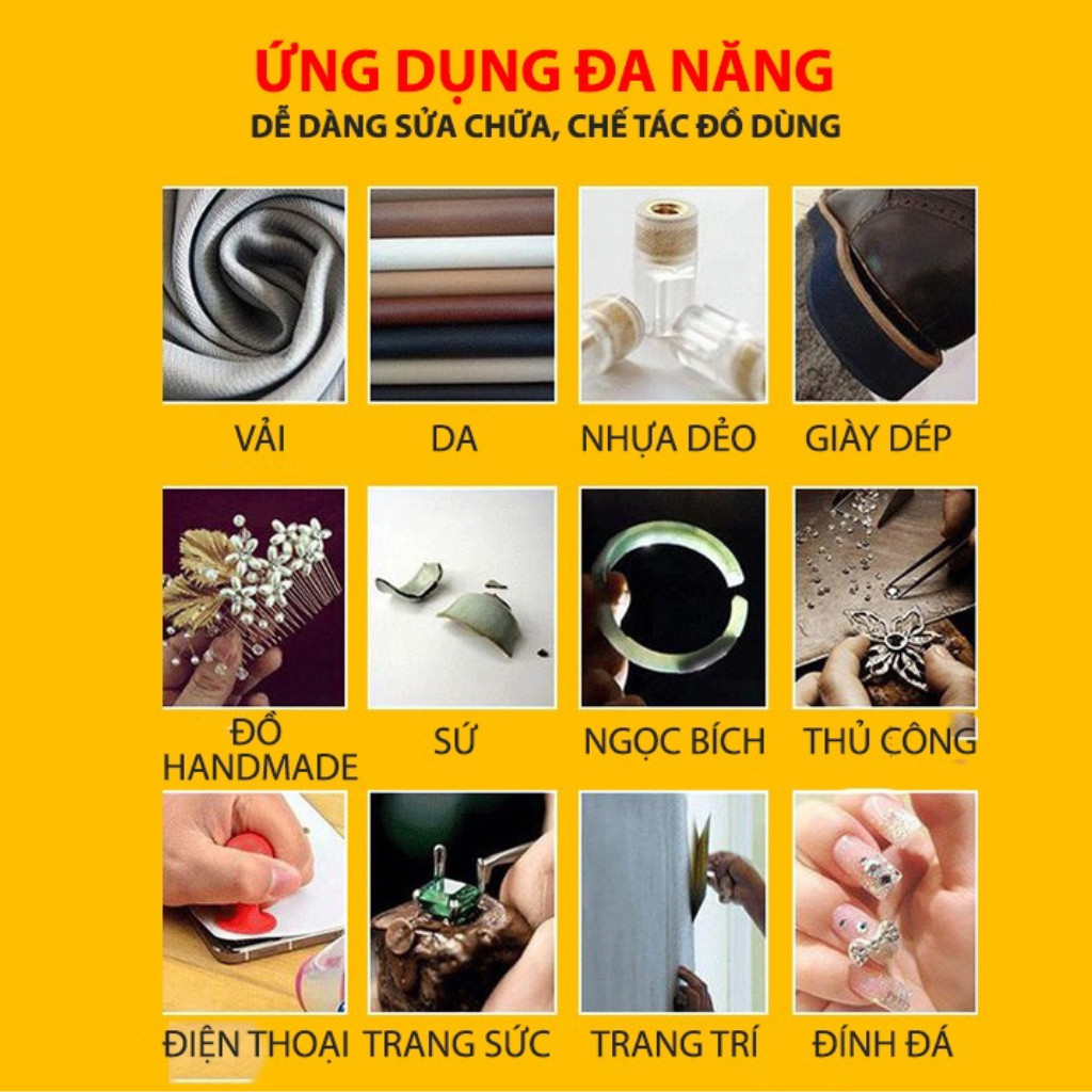 Keo dán đa năng siêu chắc E8000 Dán Thủ Công Handmade,Keo Dẻo Acrylic Dán Gioăng Màn hình điện thoại