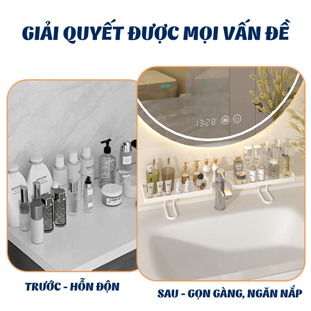 Kệ Để Đồ Nhà Tắm Inox Chống Gỉ  Giá Để Đồ Bồn Rửa Mặt, Kệ Đựng Mỹ Phẩm, Chịu Lực Tốt, Thoáng Nước