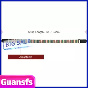 Guansfs Dây đeo đàn Ukulele có thể điều chỉnh Dây đeo vai bằng vải polyester mềm có in họa tiết có dây treo cho