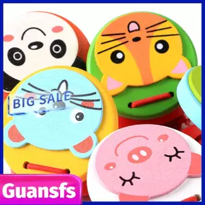 Guansfs Finger Castanet Gỗ di động Vui chơi cho trẻ em (Thiết kế hình con vật)