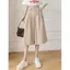 Quần ống rộng Drape Quần crop nữ mùa hè 2026 Phiên bản Hàn Quốc Phong cách mới chữ a eo cao Culottes Slimer Look dáng rộng Quần thường ngày
