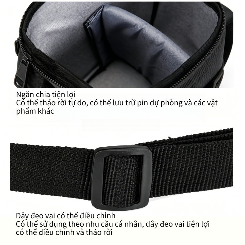 Túi Đựng Máy Ảnh Nhỏ Gọn Chống Sốc – Chống Thấm, Đeo Vai Chuyên Nghiệp, Phù Hợp Du Lịch & Dã Ngoại