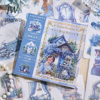 JIANWU Dream World Series Vintage Nhân Vật Phong Cảnh Hoa Cắt Dán Sách Sáng Tạo DIY Tạp Chí Văn Phòng Phẩm