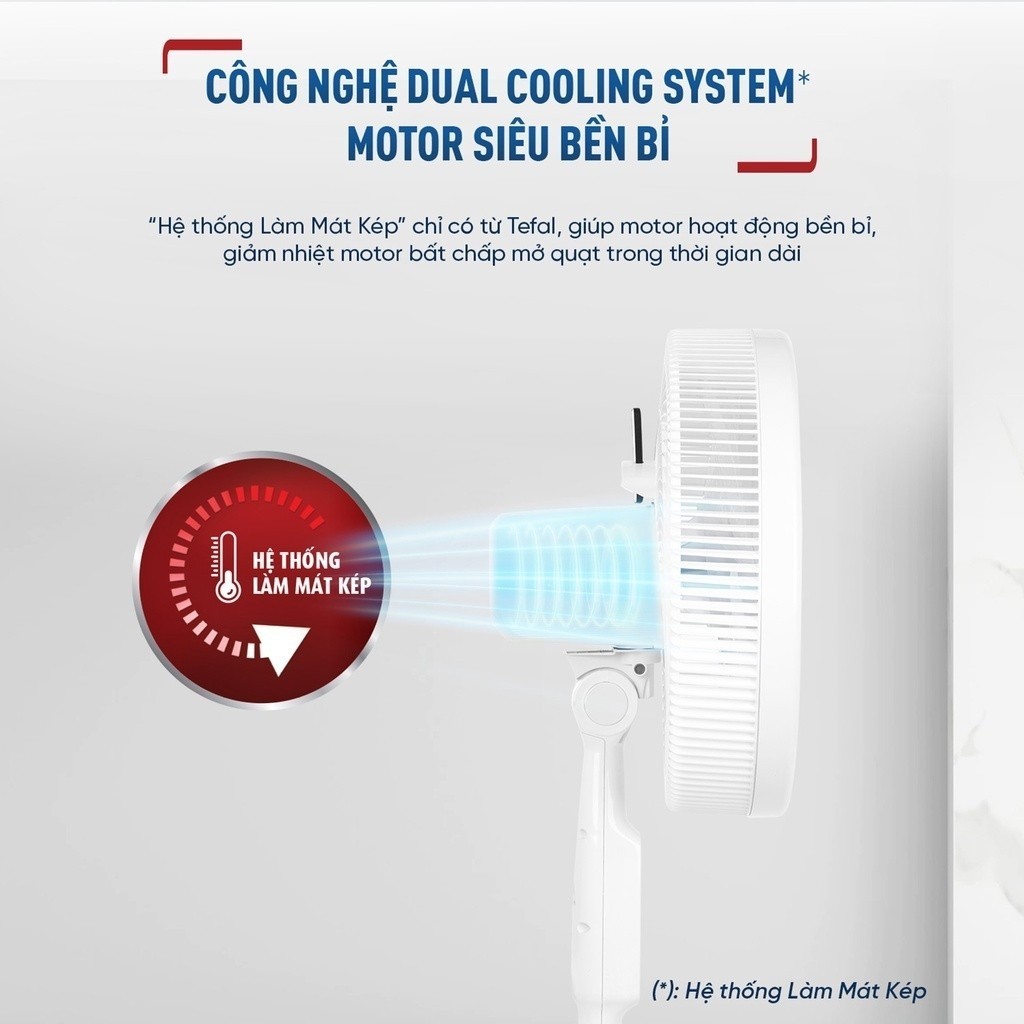 Quạt đứng Tefal Turbo Silence Plus VH689690 - 80W - Với 3 mức gió - Bảo hành chính hãng 24 tháng