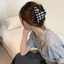 Thời Trang Pháp Houndstooth Tam Giác Vuốt Tóc Kẹp Chất Lượng Cao Lưng Bun Kẹp Tóc Nữ
