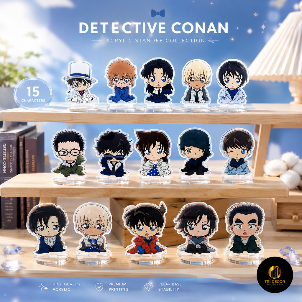 Standee THÁM TỬ LỪNG DANH CONAN Detective Conan ver TRẺ CON 3cm chibi acrylic standee anime mica trang trí trưng bày