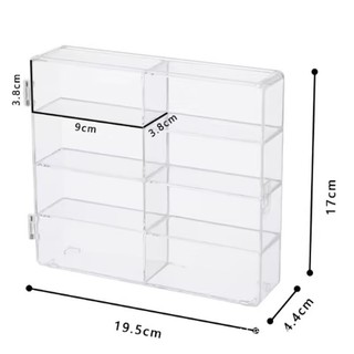 Hộp lưu trữ viên dễ thương có cửa có thể xếp chồng lên nhau trong suốt Máy tính để bàn búp bê Mini Đồ trang trí lưu trữ Giá đỡ trưng bày
