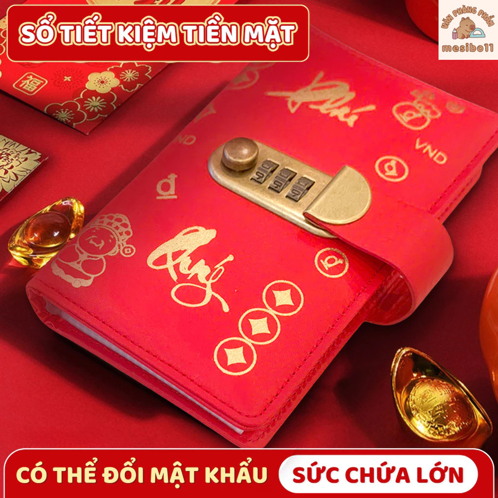 Sổ Tiết Kiệm 100 Ngăn Có Khóa Mật Khẩu - Sổ Chi Tiêu Cá Nhân Chống Nước, Ví Tài Chính Cho Bé