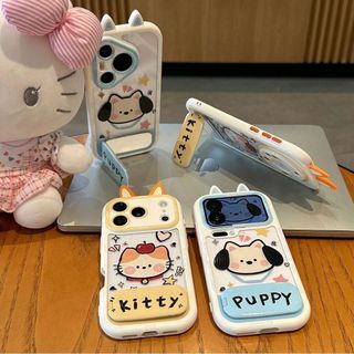 Thích hợp cho Ốp điện thoại iPhone17 Giá đỡ tai chó mèo 16Pro Vỏ bọc toàn diện chống sốc OPPO