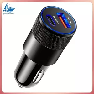 3.1A 15W USB + PD Bộ sạc xe hơi pháo bằng thép nhỏ Bộ sạc xe hơi hợp kim kim loại Bộ sạc xe hơi TYPE-C