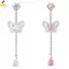 Nhẫn rốn zircon thép không gỉ với bướm trái tim, pha lê sáng bóng - Phụ kiện thời trang dành cho nữ