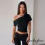 Áo thun nữ tay ngắn cổ xiên slim fit, thoải mái cho mùa hè