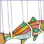 Đồ trang trí cho cây 2D Acrylic đầy màu sắc Trang trí mặt dây chuyền cá trang trí tường Đồ trang trí câu cá cho trong nhà ngoài trời mueadsyvn