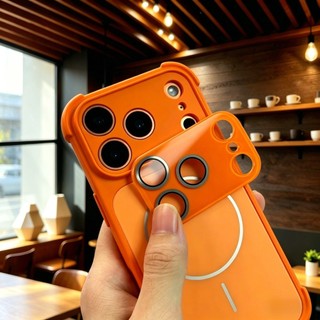 Vỏ bọc ống kính tự dính có thể chuyển đổi mới Vỏ điện thoại từ tính cho iPhone 17 Pro Max 12 13 14 15 16 Pro Max Vỏ mờ Túi khí bốn góc Vỏ chống sốc