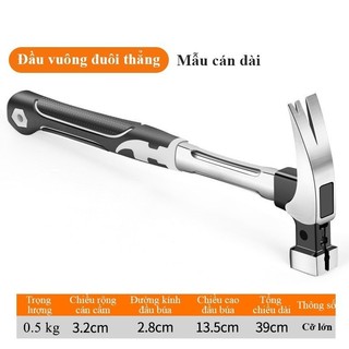 Búa đóng đinh nguyên khối búa sừng dê có từ tính mạnh khe cắm đinh chuyên đóng nhổ