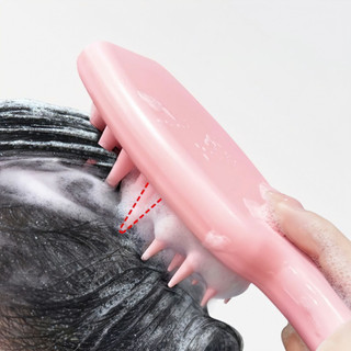 Bàn Chải Gội Đầu Mát Xa Da Đầu Bằng silicone Tay Cầm Dài Tiện Lợi SUNN0
