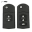 2 / 3 Nút Lật Chìa Khóa Fob Vỏ Dành Cho Xe Mazda 2 3 5 6 CX-7 CX-9 MX-5 Có Lưỡi Cắt