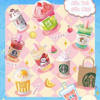 Bộ đồ chơi cốc trà sữa Mini DIY Handmade An toàn Chất liệu không độc hại Vai trò sáng tạo Chơi cho trẻ em 7-14