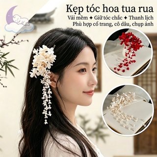 Hoa Tua Rua Tóc Vải cho Cô Dâu Hanfu - Phong Cách Trung Hoa, Thích Hợp Ảnh Cưới Thanhh Lệch