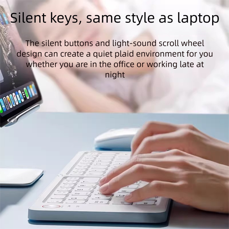Bộ bàn phím có thể gập lại không dây Bluetooth Tuổi thọ pin dài