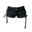 Quần Short Jean EBINLANDS dành cho nữ, Quần Short Denim eo thấp Y2k, Quần ngắn phong cách Gothic Kpop thường ngày Trang phục mùa hè