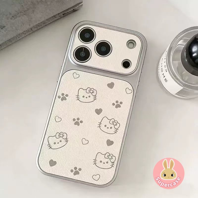 Ốp Điện Thoại KItty Tình Yêu Dễ Thương Cho Infinix Note 60 50 50S 50X 40 30 Zero 30 Smart 20 10 9 8 Pro Plus HD 7 6 5 5G 4G Vỏ Màu Xám Vuốt Da PU Mềm