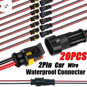 Đầu nối điện chống nước 2Pin - 10 Bộ Thiết bị đầu cuối thuyền xe máy đa năng