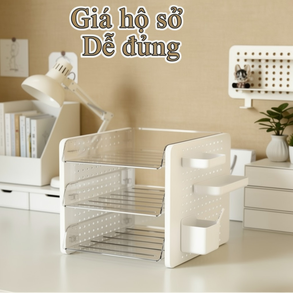 kệ đựng tài liệu kệ đựng sách nhựa dày dặn thanh inox đế chống trượt cho văn phòng học sinh