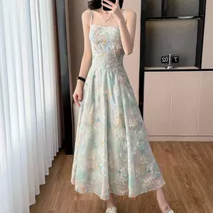 Đầm hoa kiểu Pháp dành cho nữ - Mùa hè mát mẻ, eo nhỏ nhắn