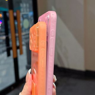 Siêu Mỏng Trong Suốt Mờ Mềm TPU Bóng Ốp Lưng Cho iPhone 17 16 15 14 13 12 11 Pro Max Plus X XS Gấp Chân Đế Vỏ Điện Thoại