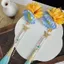 Mũ Panchun Hoa Lụa Xanh Vàng Cổ Tích - Phụ Kiện Tóc Hanfu